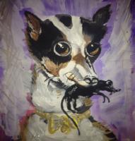 Portraits - Dog Playing With His Friend - Acrylics
